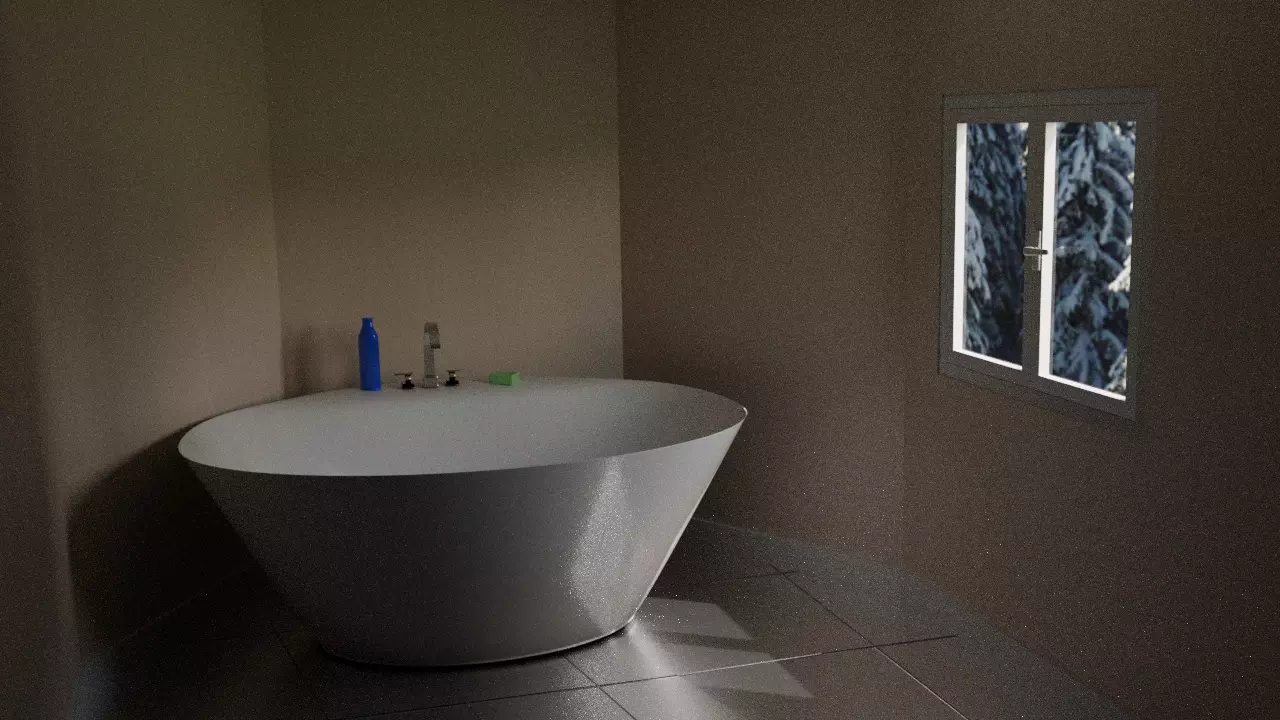 a scene of a bathtub