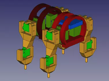 FreeCAD design of the entire bot with legs and all