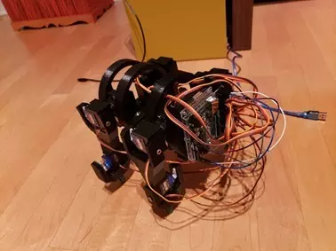 full 3D printed view of the standing bot